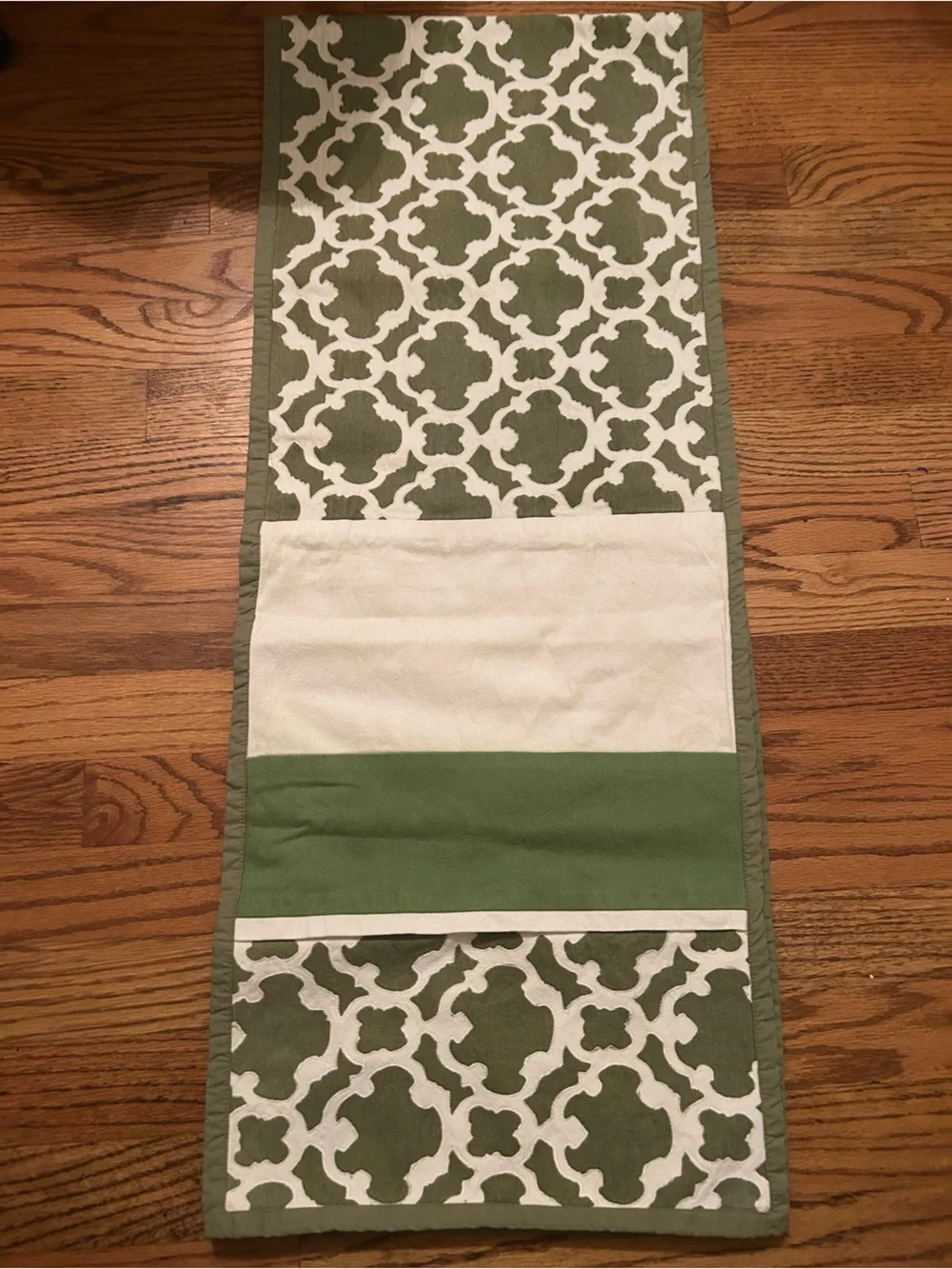 Green & White Cottagecore Inspired Table Runner